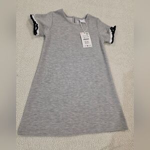 Zara Gray Dress with Black Accents